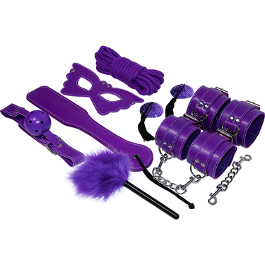 Set BDSM in Pelle Sintetica con 8 Accessori per Principianti